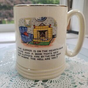 Lord Nelson Ware Mug Elijah Cotton "Your Supper is on the Table" England Vintage